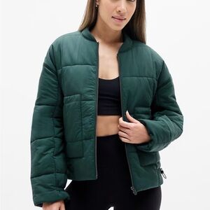 Athleta Green Puffer Jacket